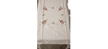 Petite nappe en coton ajourée et brodée