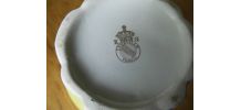 VERSEUSE LUNEVILLEen  porcelaine jaune et crème