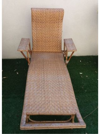 transat, chaise longue en rotin des années 30