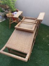 transat, chaise longue en rotin des années 30