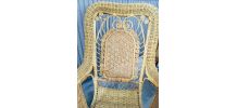 Rocking-chair rotin vintage 