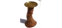bougeoir ancien artisanal en bois