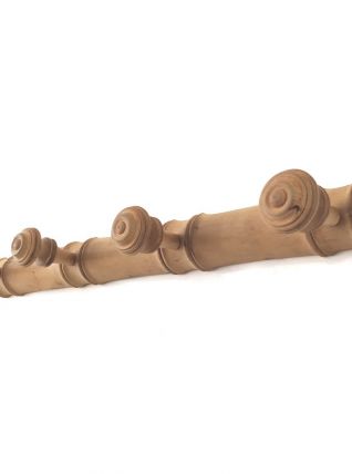 Porte manteau bois brut vintage 4 patères champignon