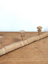 Porte manteau bois brut vintage 4 patères champignon
