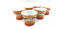 6 verres a saké en porcelaine