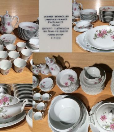 Service de table et café porcelaine limoges et couverts
