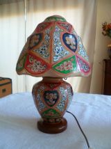 Lampe cuir chameau Pakistan vintage