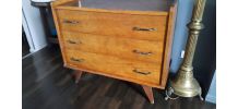 Commode vintage scandinave pieds compas 