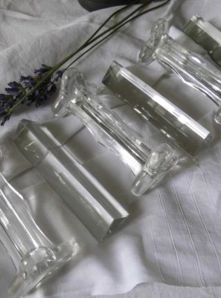 Lot de 6 repose-couverts ARTS DÉCO en verre et cristal