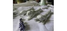 Lot de 6 repose-couverts animaux ARTS DÉCO en porcelaine