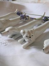 Lot de 6 repose-couverts animaux ARTS DÉCO en porcelaine