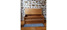 Coffren en bois et rotin