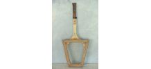 Raquette tennis vintage en bois et son cadre de transport