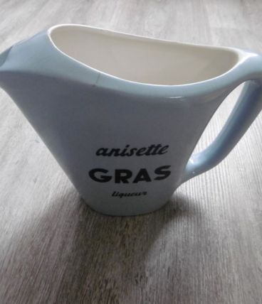 Pichet Vintage de Bistrot Anisette GRAS Liqueur en céramique
