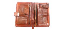 sacoche  a main  en  cuir  , vintage