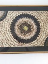 Tableau ancien d’art africain ailes de papillons