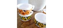 4 tasses à café arcopal, collection lotus 