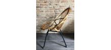 Fauteuil coquille en rotin vintage