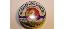 ancienne boite métal pastilles au miel des Alpes