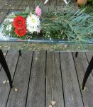 très jolie table en miroir vintage