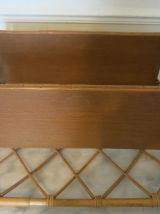 Superbe étagère rotin double esprit Louis Sognot 50s 60s