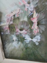 Tableau ancien  peinture sur plaques de verre multicouches