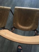 Duo de chaises écoliers vintage en bois