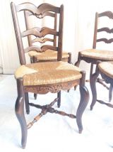 SUITE DE 6 CHAISES PAILLEES ANCIENNES