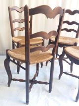 SUITE DE 6 CHAISES PAILLEES ANCIENNES