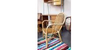 Fauteuil rotin vintage