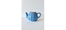 Ancienne théière en céramique bleue