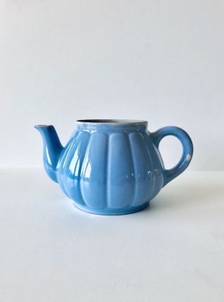Ancienne théière en céramique bleue