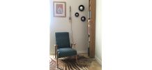 Fauteuil vintage piètement compas
