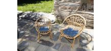 Deux fauteuils corbeille en osier (enfants)