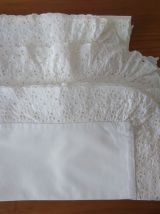Anciennes parures de lit - Coton fin et résistant