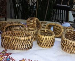 10 rond de serviettes en rotin