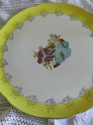 grand plat Digoin - Sarreguemines à sujet galant