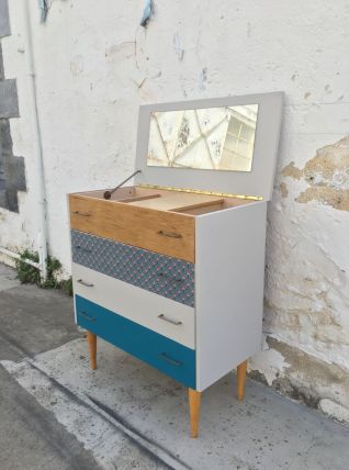 Commode / coiffeuse rétro à clapet