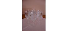 7 ANCIENS  VERRES EN CRISTAL "LONGCHAMP"