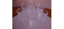 7 ANCIENS  VERRES EN CRISTAL "LONGCHAMP"