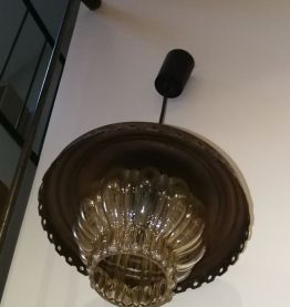 GRAEWE / Lustre cuivre et verre des années 70's "Ref 1143"