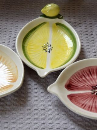 3 petites plats en faïence pour l'apéro / années 70