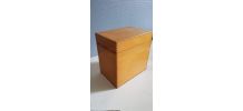 boîte en bois verni  rangement de fiches 3 compartiments