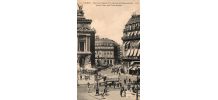 carte postale n et b Paris 1924 place de l'Opéra 