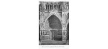 carte postale n et b portail cathédrale Amiens