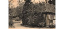 carte postale n et b jardin de l'Etoile à Lisieux 1930