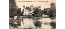 carte postale n et b château de Challain la Potherie 1927