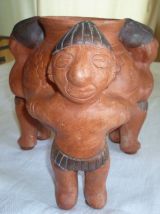 Vase tripode (style précolombien) vintage Mexique
