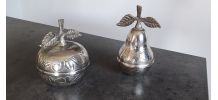 Pomme et poire métal - vintage 