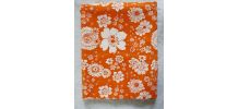 tissu d'ameublement vintage à fleurs orange 